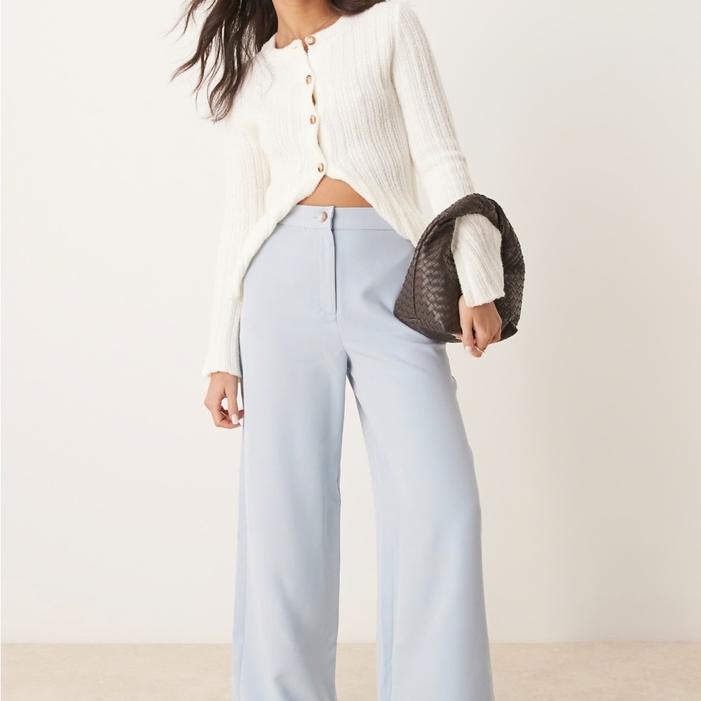 Women's Light Blue Wide-Leg Pants